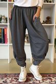 The Sunday Morning 7/8 Twist Pant Dark Grey Melange